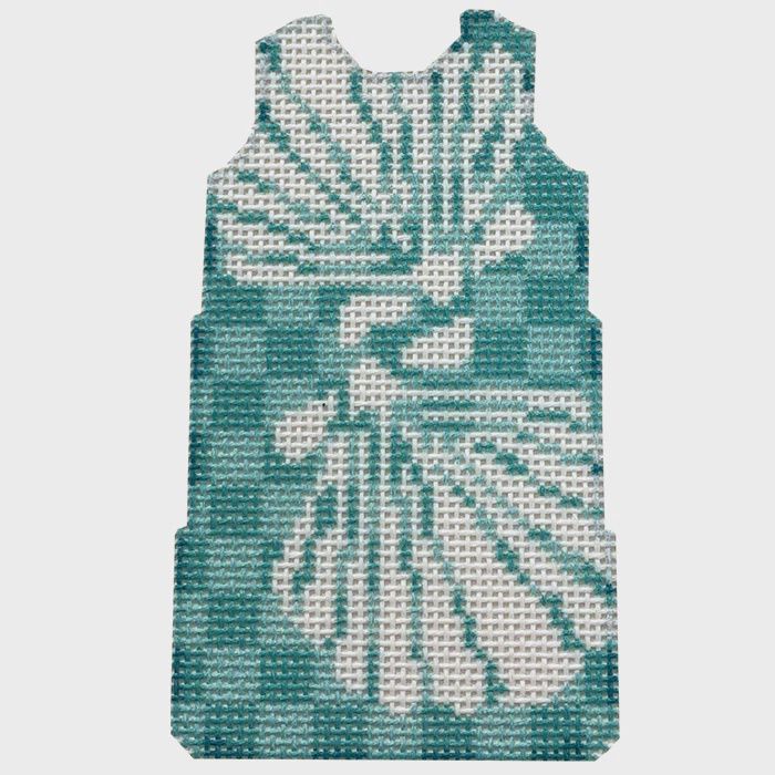Mini Shift Dress - Shell Stencil - Aqua