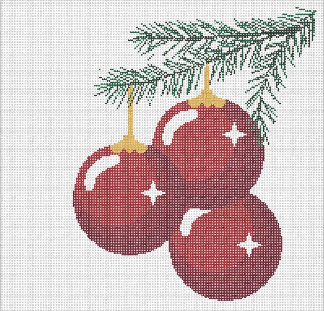 3 Ornaments on Branch