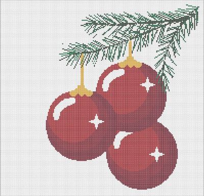 3 Ornaments on Branch