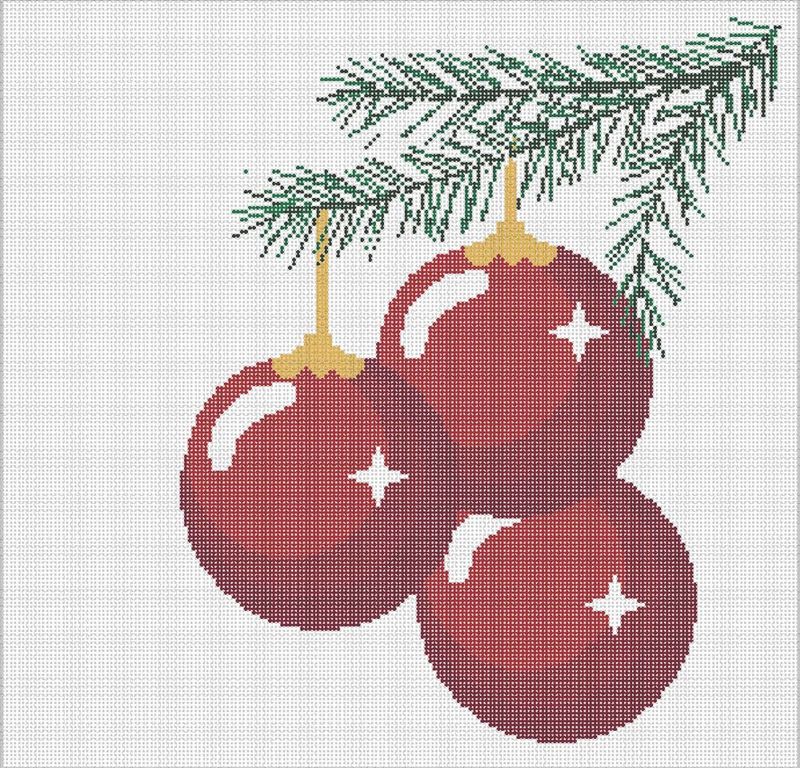 3 Ornaments on Branch