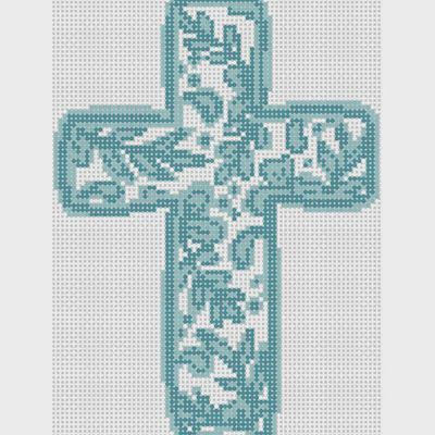 Chinoisserie Cross - Teal