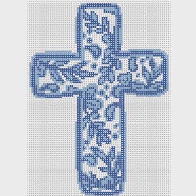 Chinoiserie Cross - Blue