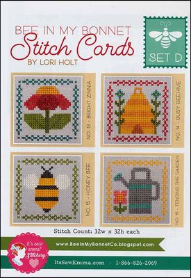 Bee in my Bonnet Stitch Cards - Set D