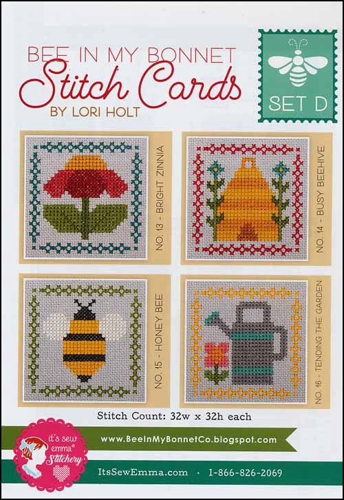 Bee in my Bonnet Stitch Cards - Set D