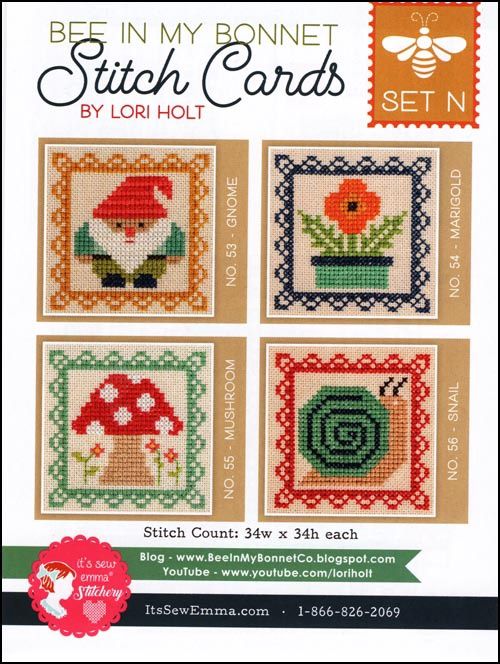 Bee in my Bonnet Stitch Cards - Set N