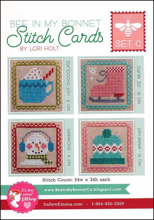 Bee in my Bonnet Stitch Cards - Set C