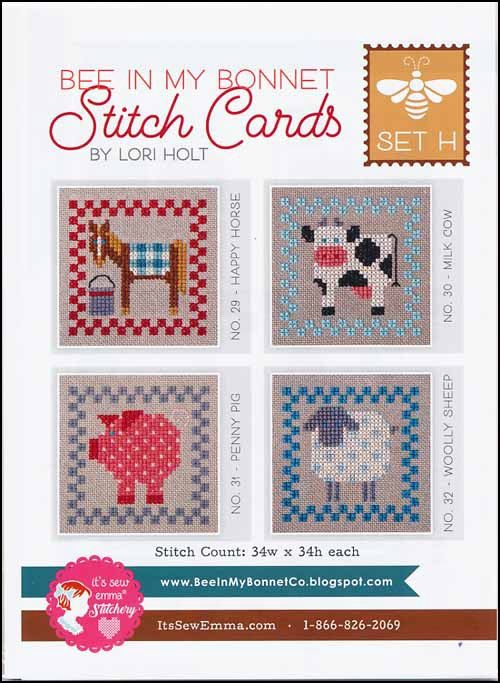 Bee in my Bonnet Stitch Cards - Set H