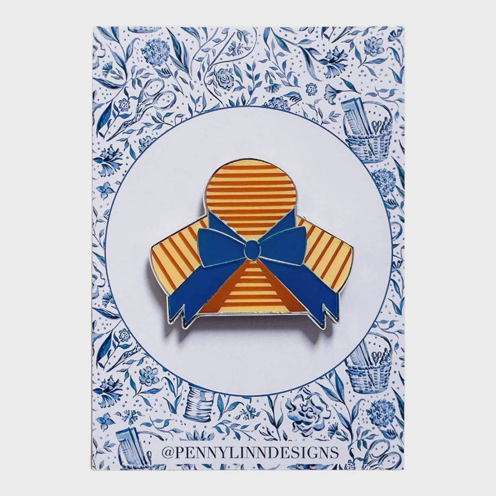 Sun Hat with Bow Needle Minder