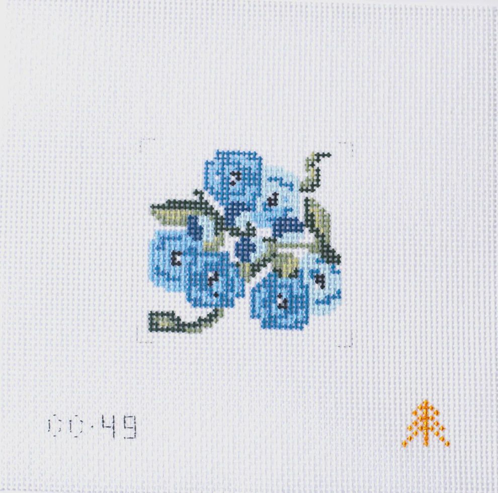 Blue Flowers on White Insert