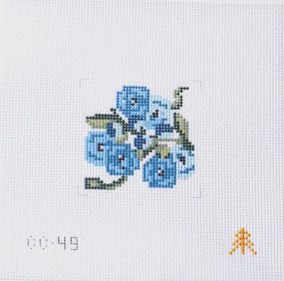 Blue Flowers on White Insert