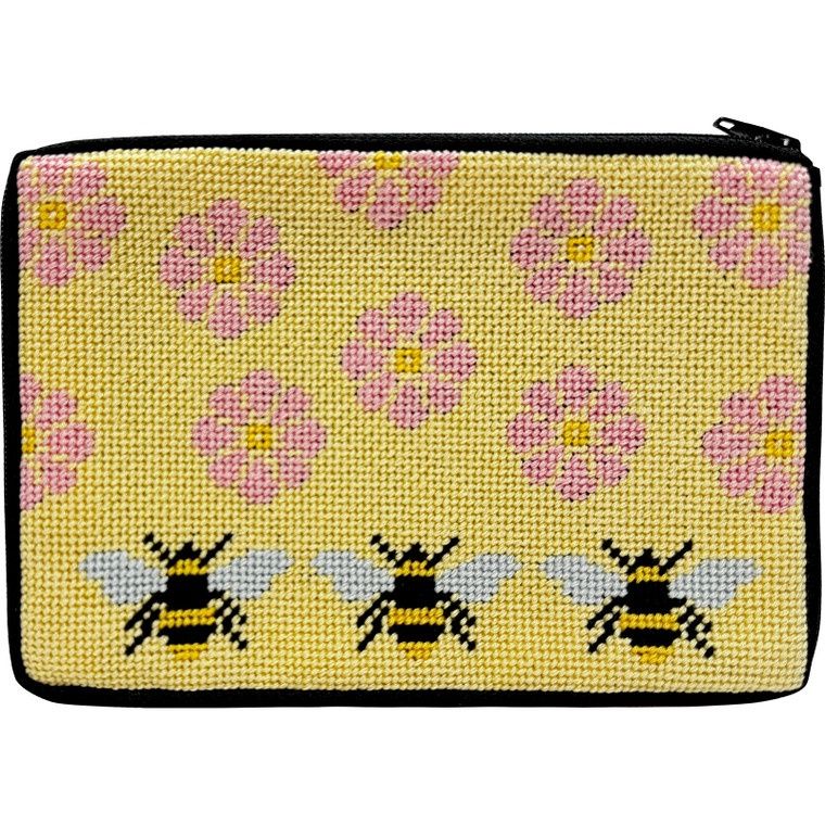 Flower and Bees - Purse/Cosmetic Case