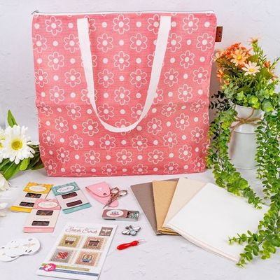 Big Daisy Project Bag - Pink