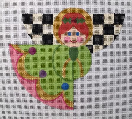 Angel #3 - Green Dress/Checked Wings