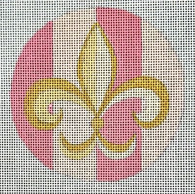 Fleur de Lis on Pink Stripes - Ornament