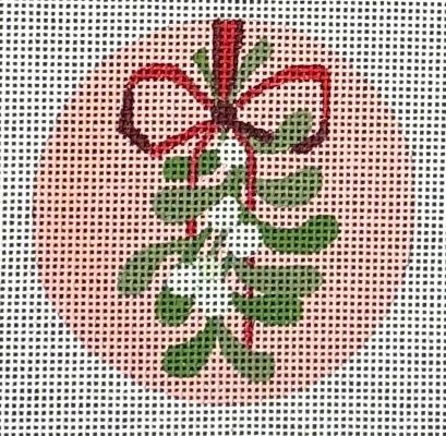 Pink Mistletoe Round Ornament