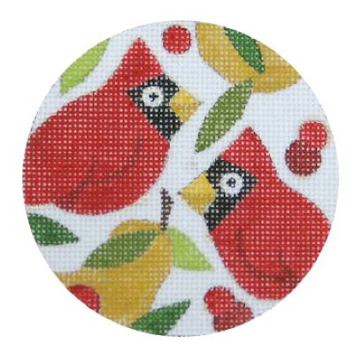 Cardinals/Pears Ornament