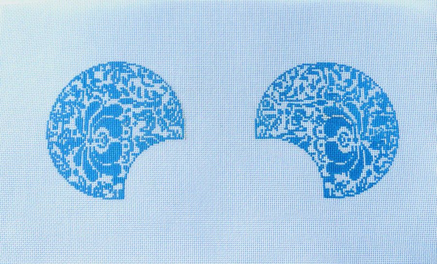 Mouse Ears - Blue Damask