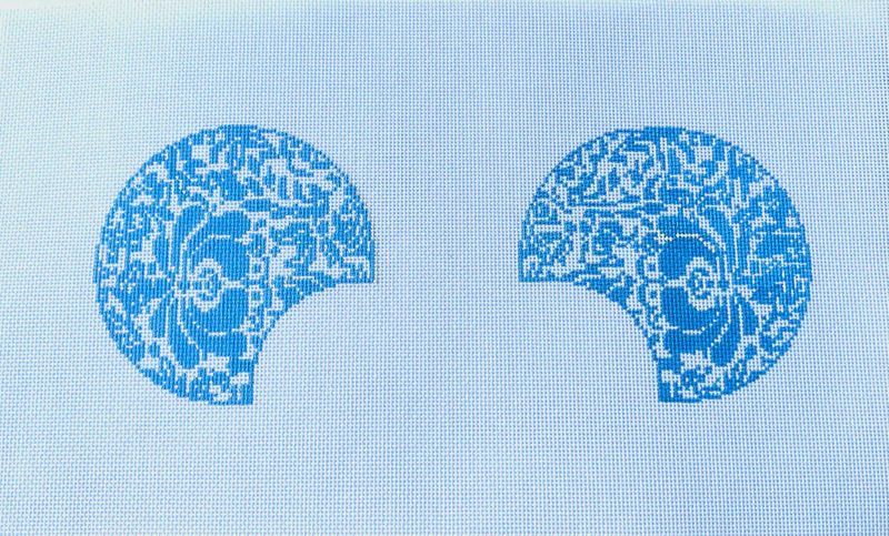 Mouse Ears - Blue Damask