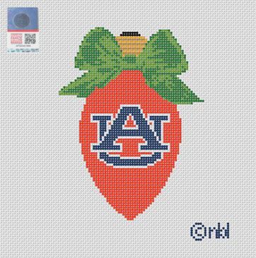 Auburn Christmas Bow Light Bulb - Green Bow