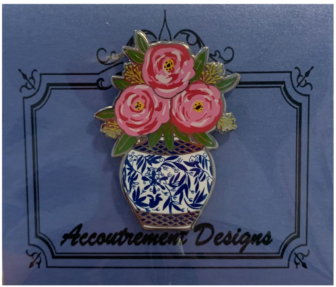 Needle Minder - Flowers in a Vase, Color: Pink