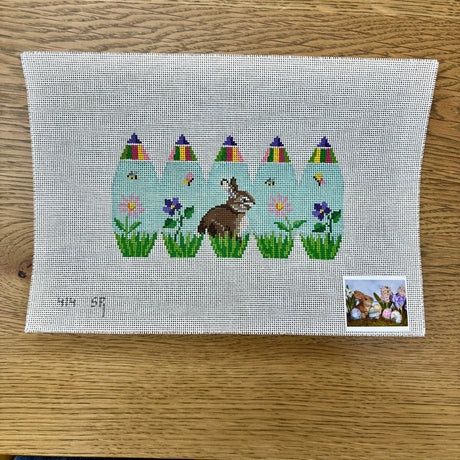 Bunny in Flowers - 3D Stand-up Egg