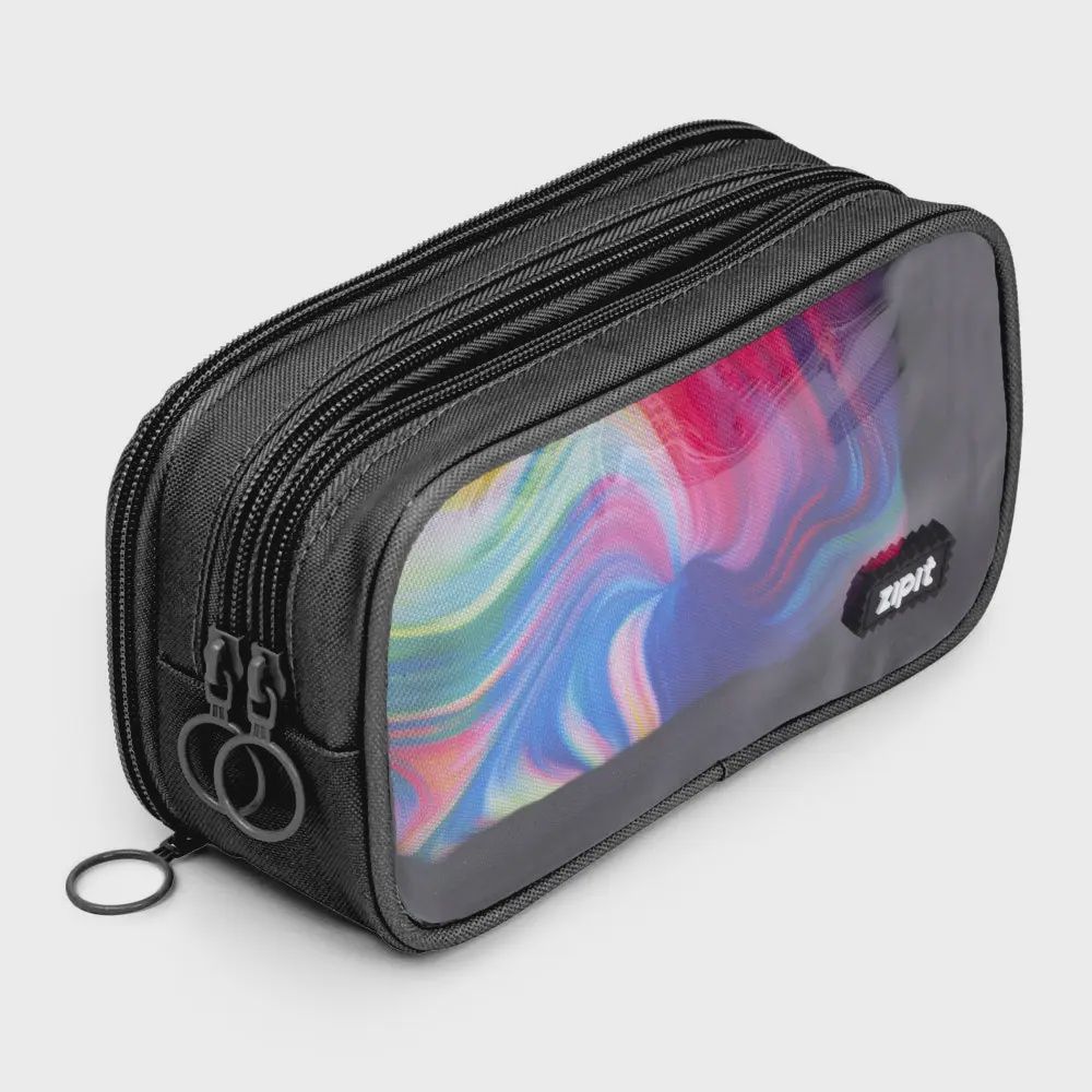 ZIPIT Half &amp; Half Case, Color: Black &amp; Rainbow
