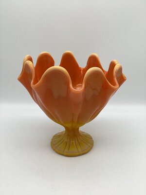 LE Smith Bittersweet Orange Slag Glass Vase
