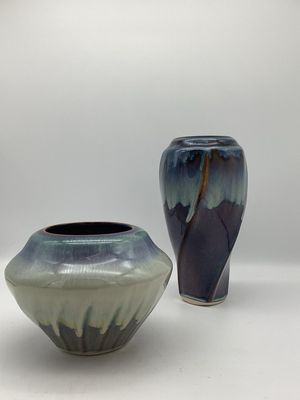 Set of Two Drip Vases by Bill Campbell