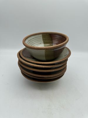 Large 47pc Studio Pottery Stoneware Dining + Serveware Set