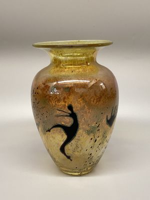 Hand Painted Studio Art Glass Vase