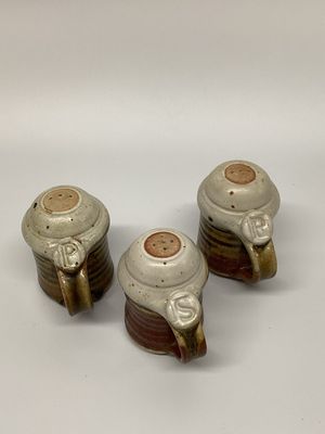 Set Of Three Ceramic Salt &amp; Pepper Shakers