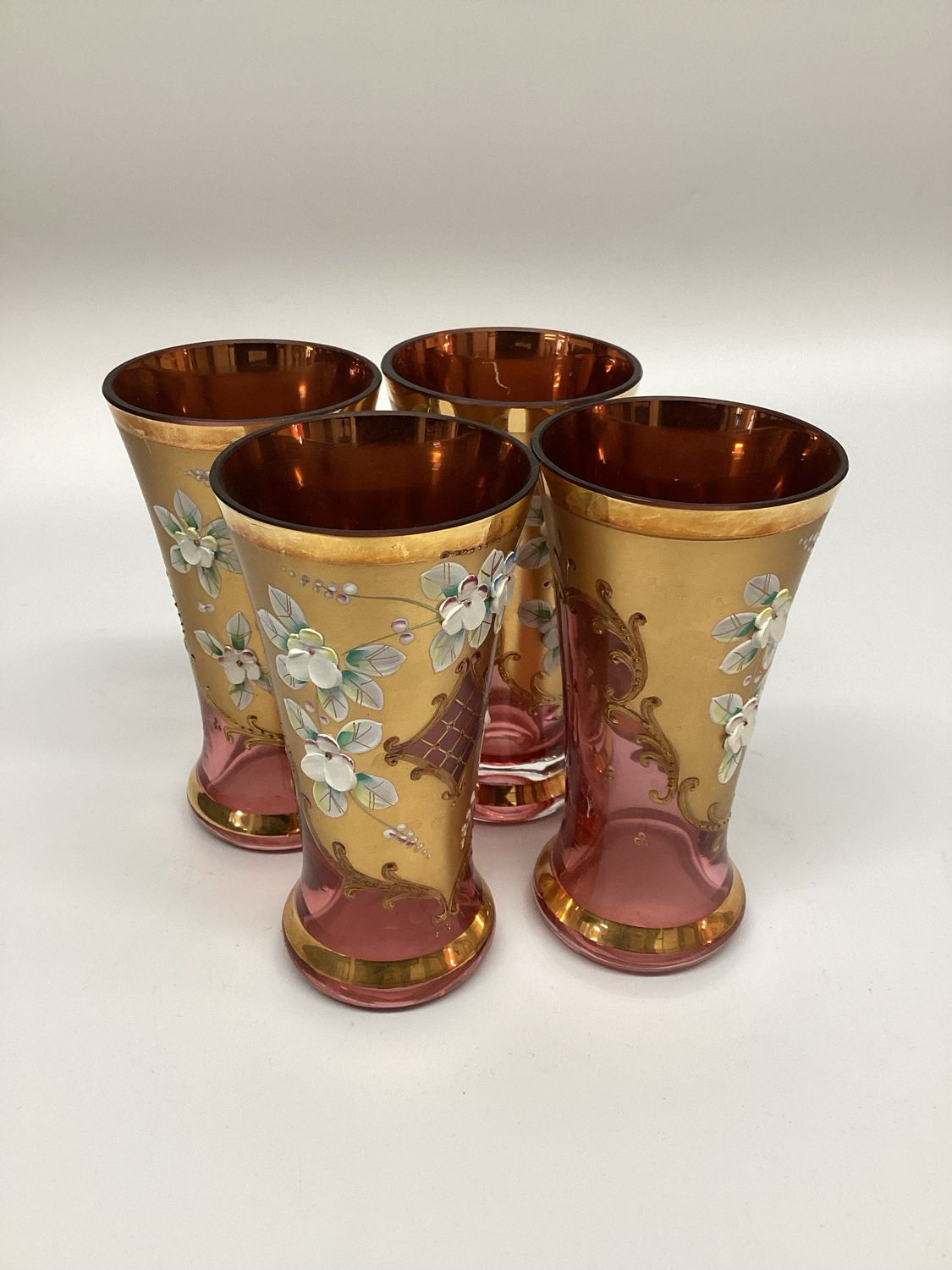 Ruby Bohemian Crystal Glasses