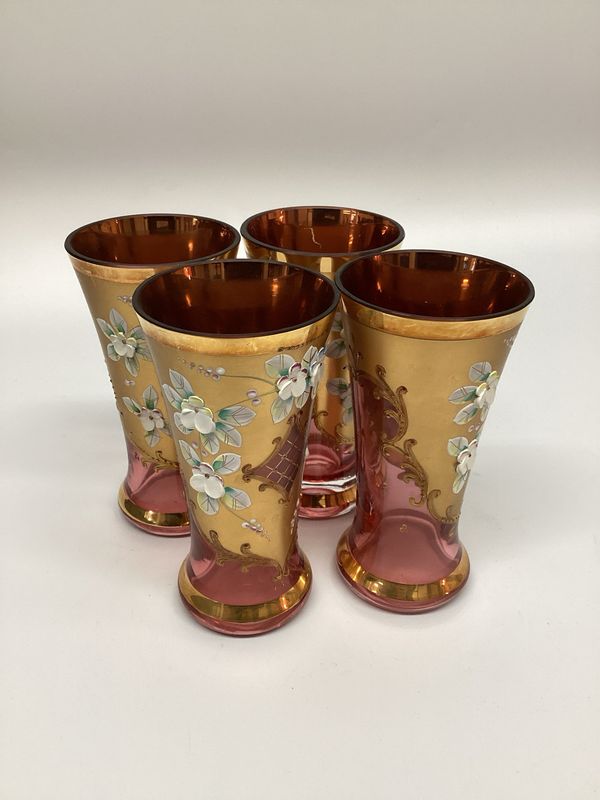 Ruby Bohemian Crystal Glasses