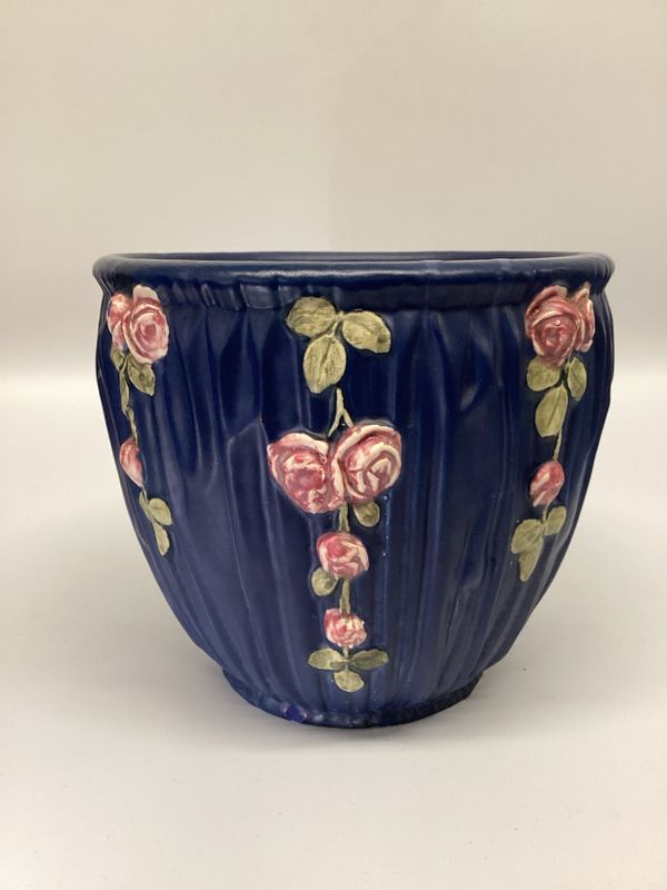 Weller Pottery Blue Drapery Jardiniere Planter