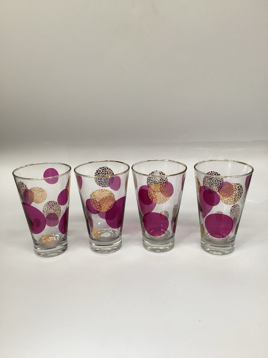 Russell Wright Polka Dot Tall Glasses, set of 4