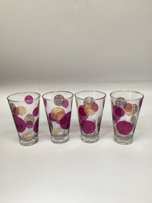 Russell Wright Polka Dot Tall Glasses, set of 4
