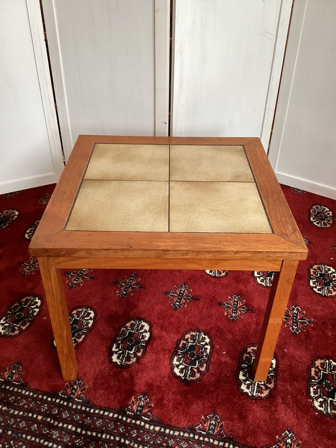 Danish Teak + Tile Accent Tables