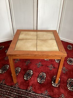 Danish Teak + Tile Accent Tables