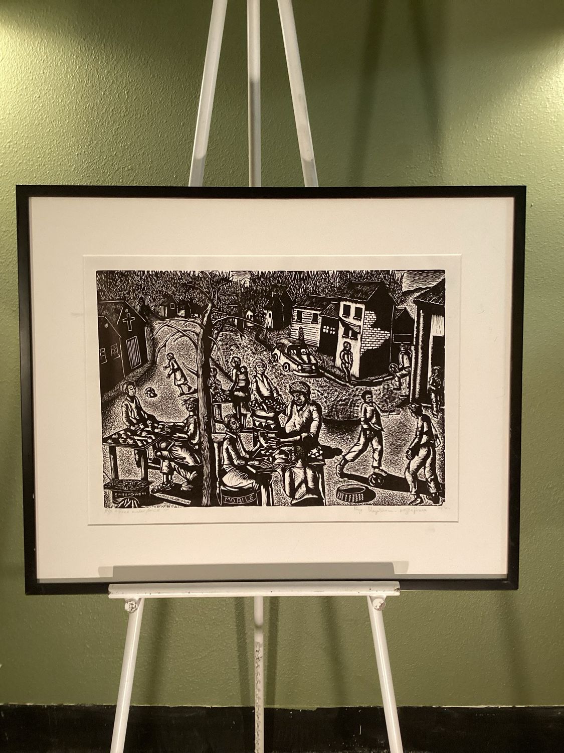 Vuyisani Mgijima &quot;Free Enterprise&quot; Original Linocut