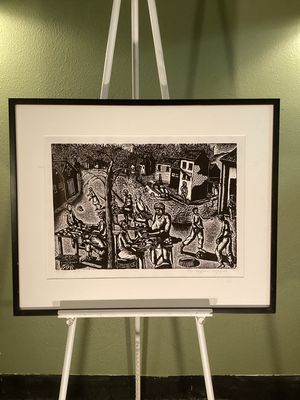 Vuyisani Mgijima &quot;Free Enterprise&quot; Original Linocut