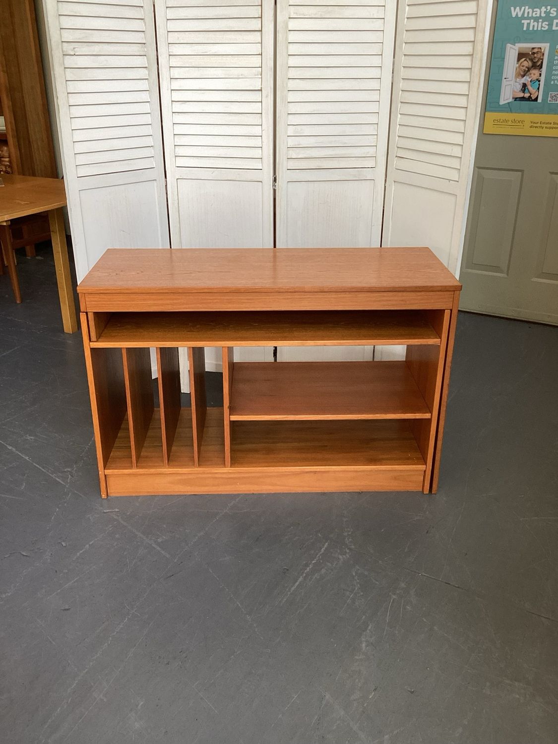 Danish 2-Piece Modular Media Shelf/Desk