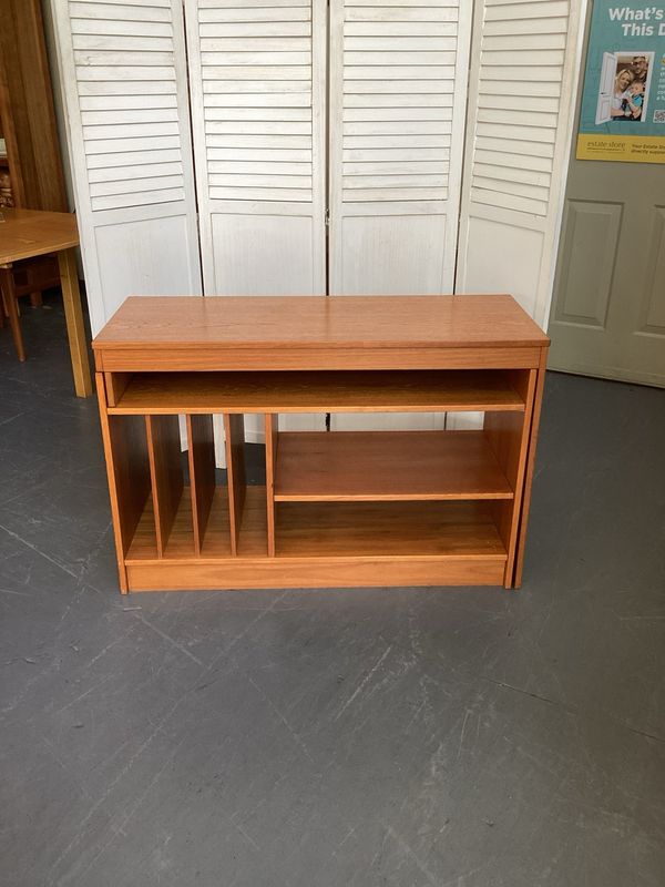 Danish 2-Piece Modular Media Shelf/Desk