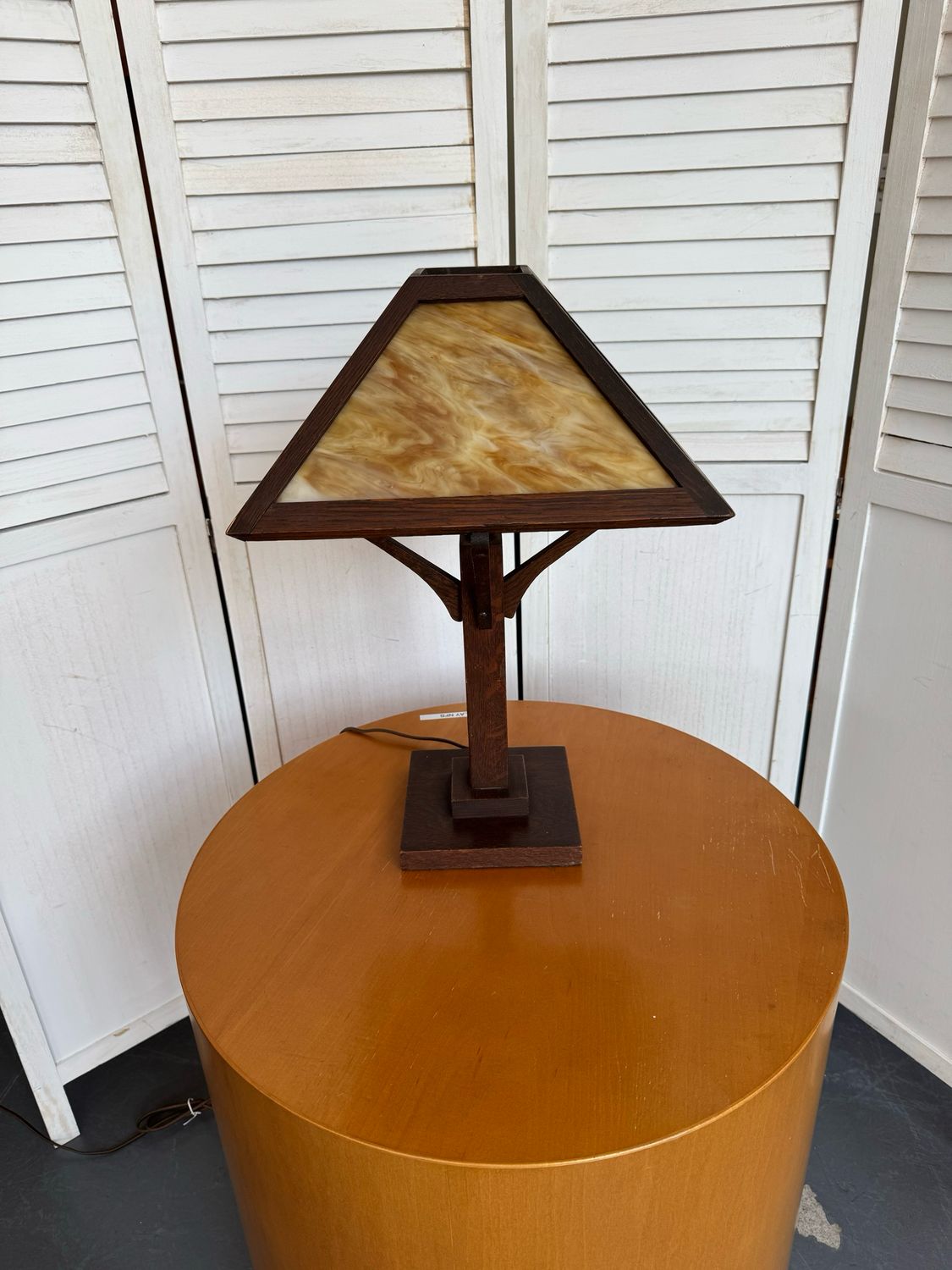 Arts and Crafts Mission Style Slag Glass Lamp