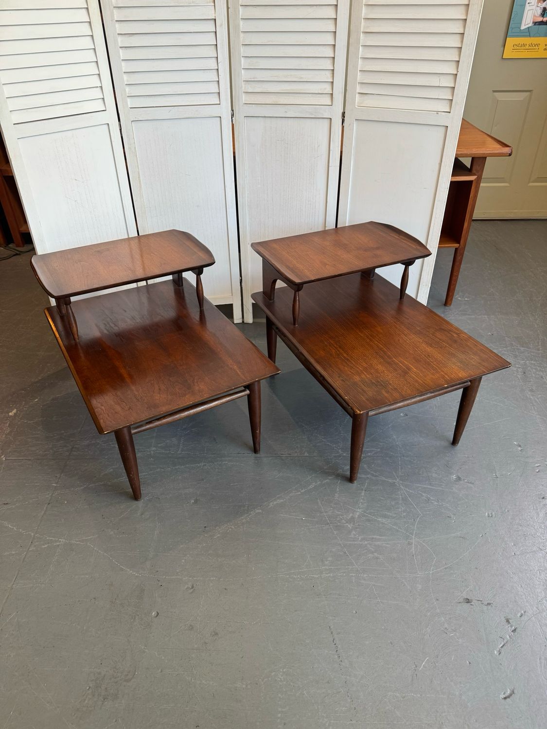 Pair of Wooden Mid Century Side Tables
