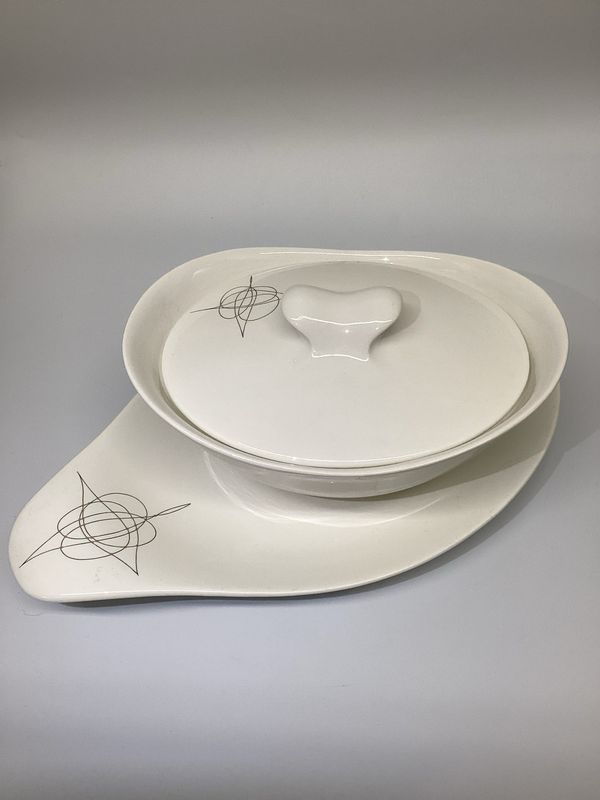 Eva Zeisel Hallcraft &#39;Fantasy&#39; Casserole Dish and Platter