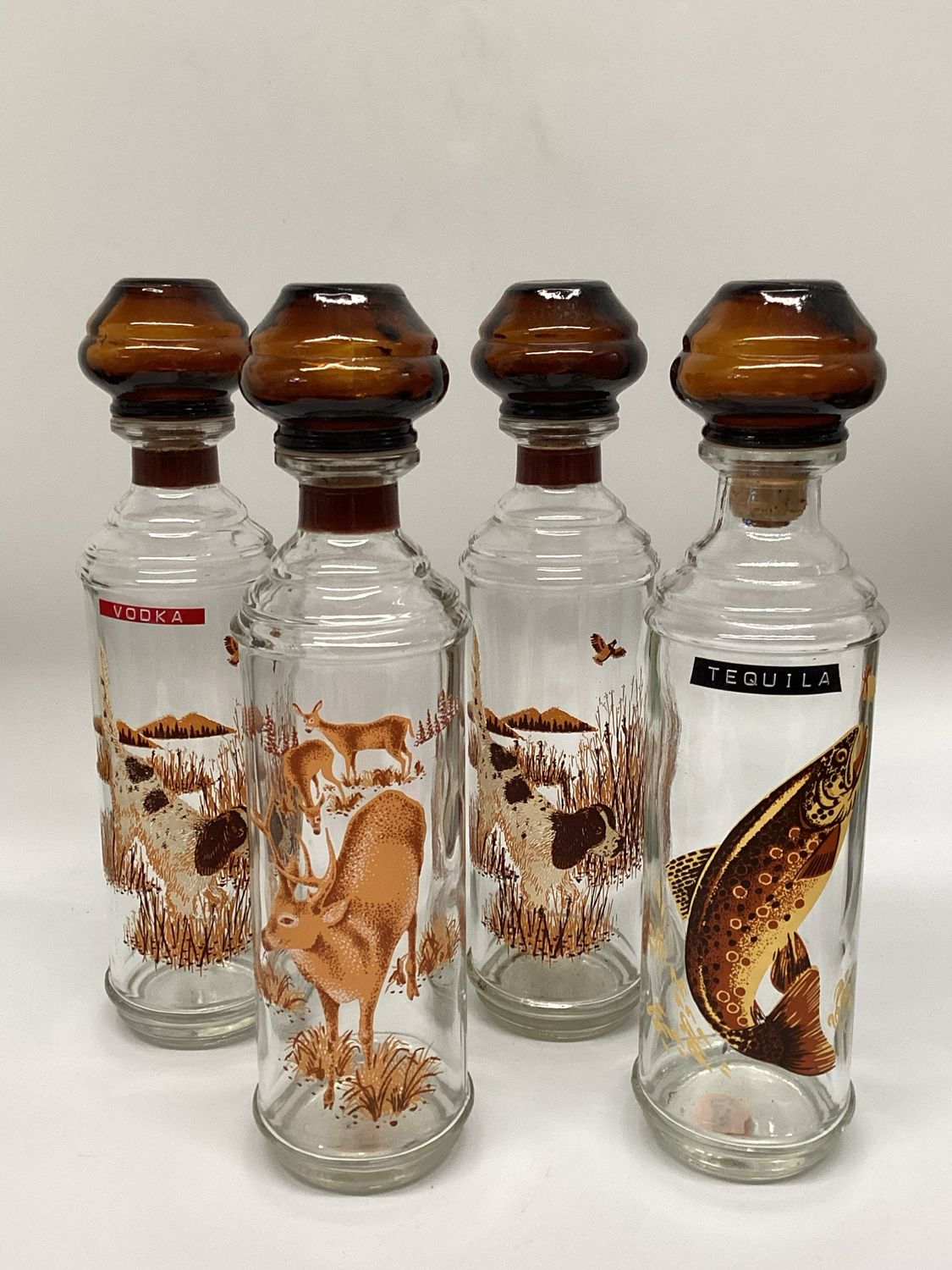 Cabin Still &#39;Sportsman&#39; Vintage Decanters, set of 4