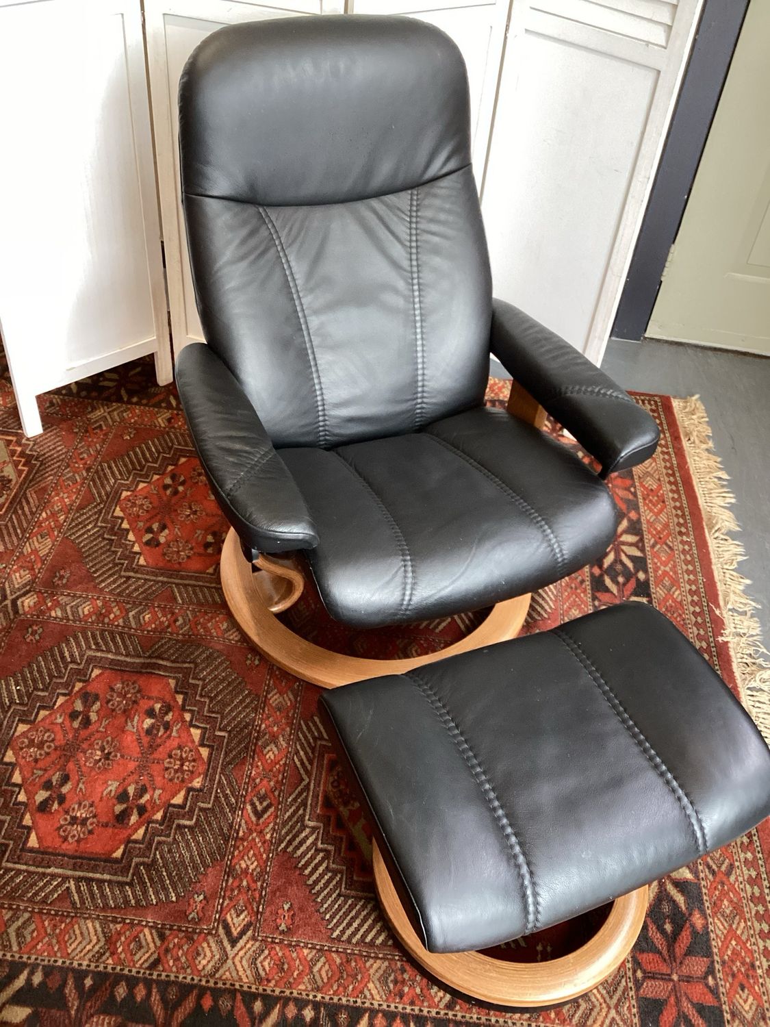 Stressless Leather Recliner by Ekornes, Small