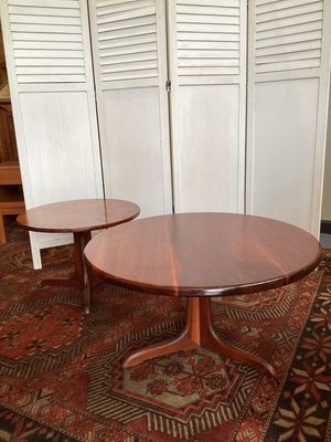 Round Mid Century Accent Tables, pair