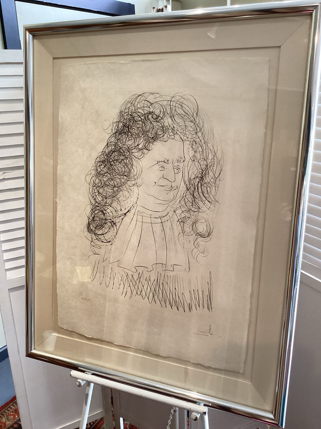 Salvador Dali Editioned Etching, &#39;Portrait of De La Fontaine&#39;