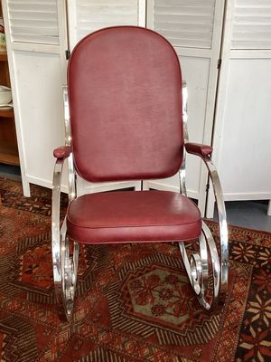 Chrome Rocking Chair with Red Vinyl